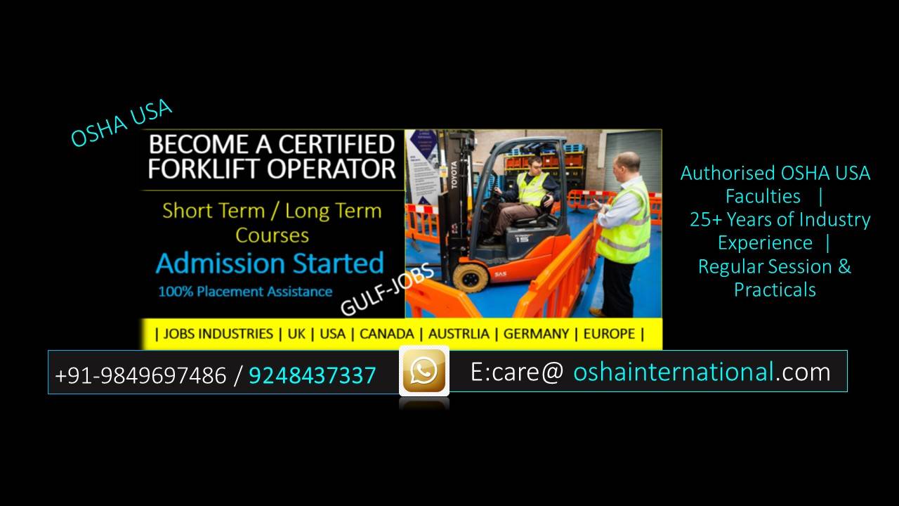 forklift courses in India,USA,Canada,UK,Australia jobs 